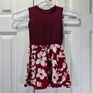 New Baby Girl Floral Burgundy Dress – Size 18-24 Months